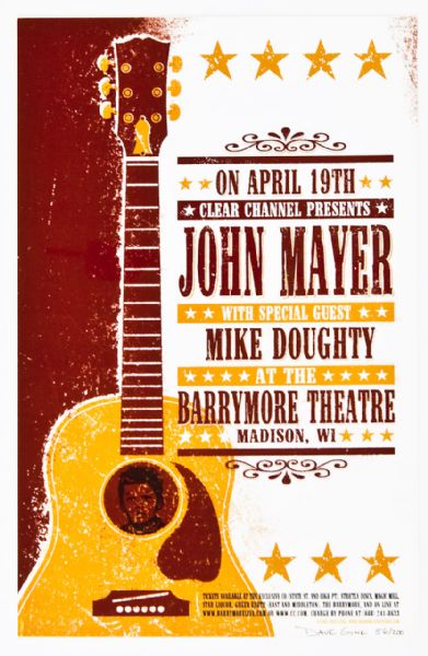 John Mayer at Barrymore Theatre Original Poster